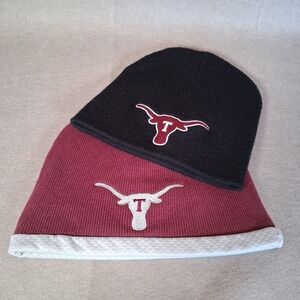 University of Texas Longhorns Knit Beanie Hats Set Black & Maroon Winter Caps